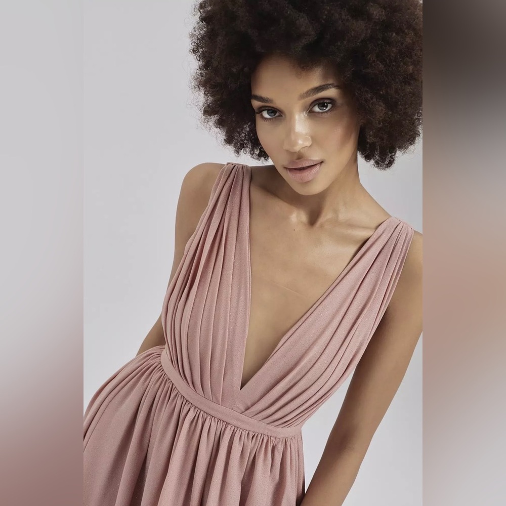 Nude maxi dress, perfect for ball.